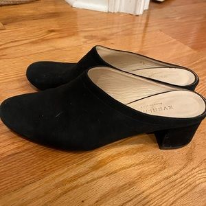 Suede Everlane The Day Heel Mule, size 6.5, black
